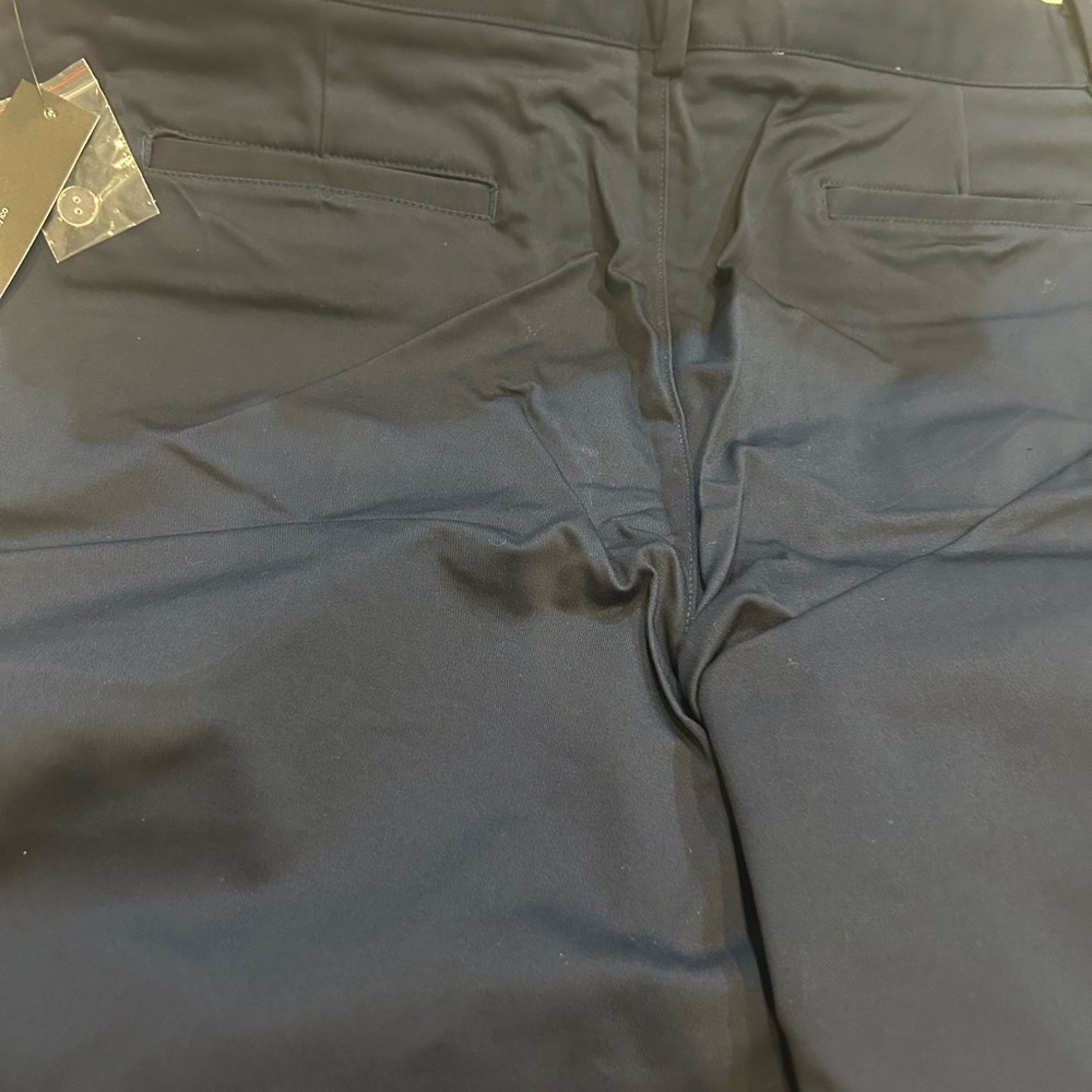 Blue Flat Front Shorts with Smooth Matte Finish